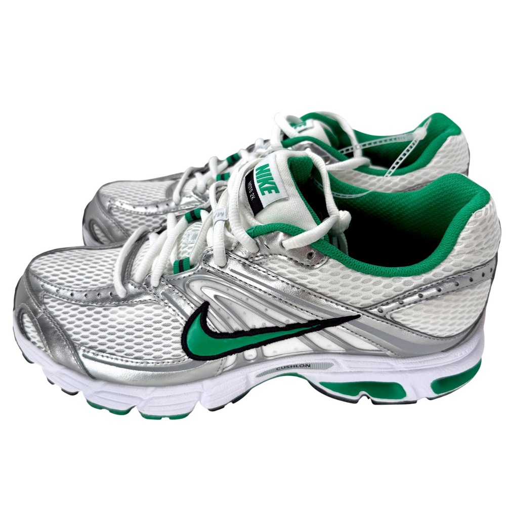 Nike Air Max Moto 2K Running Shoes White Silver Green Women US 11.5 HQ2056 102